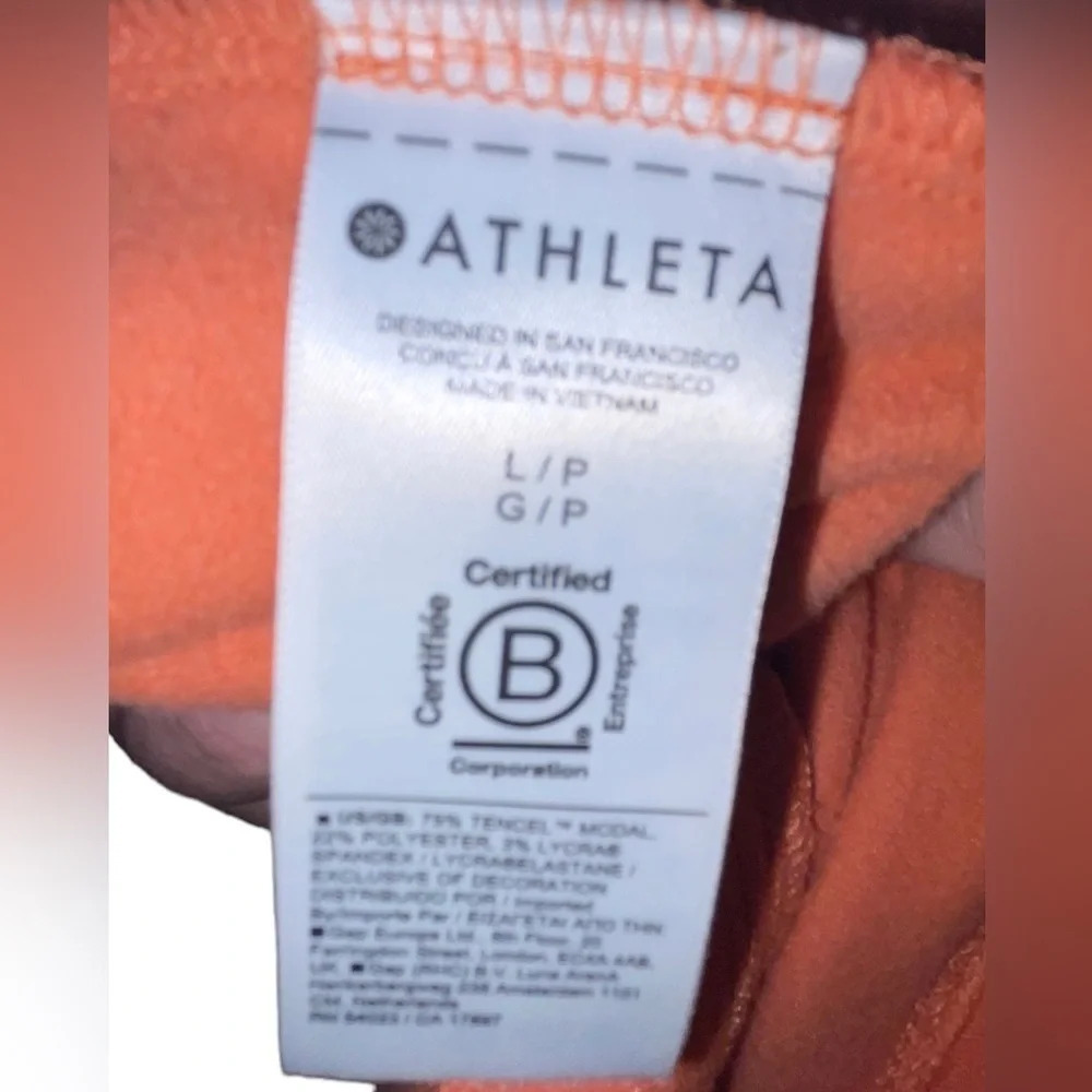 ATHLETA Balance Jumpsuit Size Large Soft Persimmon Lounge Comfortable Travel - Picture 4 of 7